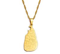 Halskette Mit Anhänger Mit Umrisskarte Von Sri Lanka - Land, Stadt, Name, Ethnischer Stil, Hip-Hop-Anhängerkette, Patriotischer, Zierlicher Schmuck, Damen Herren Mädchen, Unisex-Geschenke,Gel