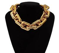 Halskette mit Anhänger Punk große klobige Kette Choker-Halskette Statement-Halskette goldfarben Hip-Hop-Streetwear quadratische Gliederkette Halskette Schmuck Geburtstagsgeschenke