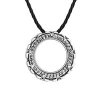 Halskette mit Anhänger Runde Kreis Metall Stargate Anhänger Halskette für Männer Punk Schmuck geometrische Amulett Halsketten Schmuck Gastgeschenke