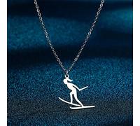 Halskette mit Anhänger Sport-Mädchen-Langlauf-Anhänger-Halskette für Frauen lieben Übungs-Schmuck-Geschenk leidenschaftlich Schmuck-Party