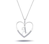 Halskette mit Diamant Buchstaben Herz-Anhänger