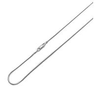 Halskette mit doppeltem Akzent, 1,1 mm, nickelfrei, italienisches Sterlingsilber, runde Schlangenkette 025 Gauge (verfügbare Länge 40,6 cm ~ 76,2 cm), keine Angabe