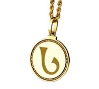 Halskette mit graviertem, rundem 28-mm-Anhänger aus 925er Sterlingsilber mit Amor Fati-Motiv, vergoldet, für Damen und Herren, mit 45,7 cm langem Kabel, handgefertigt | LK_ENGP_0528