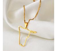 Halskette Mit Karten Anhänger - Namibia Contour Map Halskette, Vintage Hohle Karte Kontur Anhänger, Hohle Frauen Männer Ethnischer Charme Mode Polieren Halskette Schmuck, Mädchen Unisex, Gold,