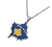 Halskette Mit Karten Anhänger - Serbien Kosovo Karte Flagge Anhänger Halsketten, Charme Ethnische Land Halskette Schmuck, Schlüsselbeinkette Pullover Dünne Kette Patriotic Chic Choker Männer Fr