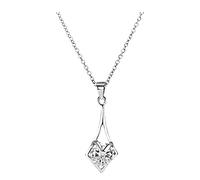 Halskette mit Mond für Frauen Natürliche Clavicle-Design Kette Halsketten aus Stahl Fashion-Kette aus glänzendem Titan-Stein Halskette für Frauen Karton Diamant Halsketten Trendiger (F, One Size)