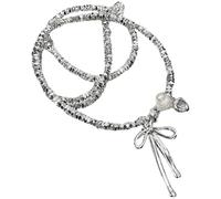 Halskette mit natürlichen Perlen und Zirkonia-besetztem Anhänger, elegante Schmuckkette aus Sterlingsilber für Hochzeit und Alltag, Damenschmuck, stilvolles Accessoire mit feiner Ausstrahlung