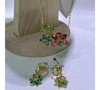 (Halskette Ohrring 2) Set Neue IdylliaCrystalar Ohrring Exquisiteacelet Swar Hochzeitsgeschenk Frauen