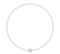 Halskette Reihe aus echten Süßwasser-Zuchtperlen, halbrund, 5-6 mm Einheitsgröße