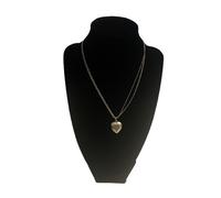 Halskette, rosevergoldete Doppel-Kette mit Herzanhänger, 0728RG 1 St