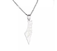 Halskette silberfarbene israel karte anhänger halsketten für frauen und männer israel karte kette schmuck