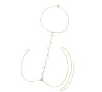 Halskette Taillengürtel stilvoll für Bühnentanz Musik Festival Jeans Kleid Gürtel Körperschmuck Kette Metallic Bauchtanz Body Chai, One Size, Wie beschrieben, Wie beschrieben