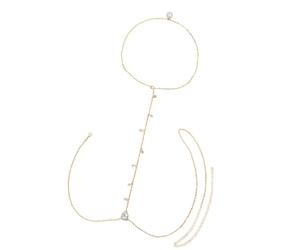 Halskette Taillengürtel stilvoll für Bühnentanz Musik Festival Jeans Kleid Gürtel Körperschmuck Kette Metallic Bauchtanz Body Chai, One Size, Wie beschrieben, Wie beschrieben