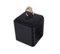 Halsketten-Ausstellungsbüste Schwarz PU Leder Schmuck Ring Ohrringe Ständer Halter Set Anhänger Halskette Kette Halsreifen Display Büste Armreif Organzier(Rounded Corner L)