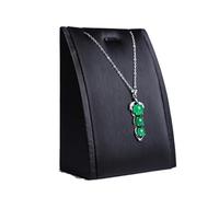 Halsketten-Ausstellungsbüste Schwarz PU Leder Schmuck Ring Ohrringe Ständer Halter Set Anhänger Halskette Kette Halsreifen Display Büste Armreif Organzier(Pendant Necklace L)