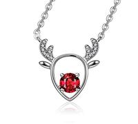 Halsketten für Frauen Mädchen Granat Juwelen Herz Edelstein Anhänger Silber Halskette Damen Schmuck Geschenke Halsketten für Frauen Mädchen Choker Halsketten