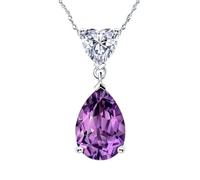 Halsketten für Frauen und Mädchen, Tropfenform, 2,6 Karat, Amethyst-Anhänger, Halskette, 45,7 cm, Schmuck, Halsreif, Haushalt