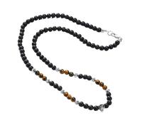 Halsketten für Herren Schmuck Herren Boho Lange PERLENKETTE MIT TIGERAGE PERLEN FÜR MÄNNER TIBETISCHE MALA PERLENKETTE