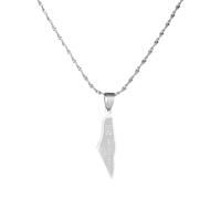 Halsketten Mit Anhänger Mit Karte Von Israel Und Palästina,Halskette Mit Anhänger Mit Palästinensischem Text Für Frauen Und Männer,Halskette Mit Geschnitztem Anhänger,Flaggenregionskarte,Ketten