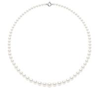 Halskettenreihe Prinzessin fallend - Echte Süßwasser-Zuchtperlen rund von 12 bis 6 mm Einheitsgröße