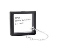 Halskettenverlängerung aus Sterlingsilber, Sicherheitskette, Sicherheitsketten, Verlängerung, Silber-Halskettenverlängerung für Damen, für zierlichen Schmuck, 6,1 cm Länge