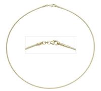 JOBO Halsreif 333 Gelbgold 1,5 mm 42 cm Halskette Goldhalsreif Karabiner