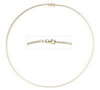 Halsreif 333 Gelbgold 2 mm 42 cm Gold Kette Halskette Goldhalsreif Karabiner