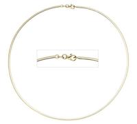 Halsreif 333 Gelbgold 2 mm 45 cm Gold Kette Halskette Goldhalsreif Karabiner