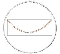 Halsreif Halskette Collier 925 Silber rotgold vergoldet beidseitig tragbar 45 cm