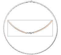 Halsreif Halskette Collier 925 Silber rotgold vergoldet beidseitig tragbar 45 cm