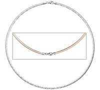 Halsreif Halskette Collier 925 Silber rotgold vergoldet beidseitig tragbar 45 cm