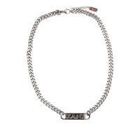 Halsreif KARL KANI "Karl Kani KK Retro Kani Plate Cubanlink Necklace", silber, Halsketten, Damen, onesize (52164210-0) silber