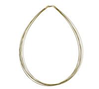 Halsreif OSTSEE-SCHMUCK "Ostsee-Schmuck Halsreif Nyloncollier 13-reihig -goldfarben-" Gr. 42, gold, Halsketten, Damen, 42cm, Edelstahl, L: 42 (22140734-42) gold