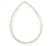Halsreif OSTSEE-SCHMUCK "- Nyloncollier 5-reihig -goldfarben- - Edelstahl -" Gr. 45, gold (goldfarben, gelb), Halsketten, Damen, 45, Edelstahl (68621861-45) goldfarben, gelb