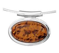 Halsreif OSTSEE-SCHMUCK "Ostsee-Schmuck Halsreif mit Anhänger Birte 21 mm" Gr. 42, silber, Halsketten, Damen, 42cm, Silber 925 (Sterlingsilber), L: 42 (60180006-42) silber