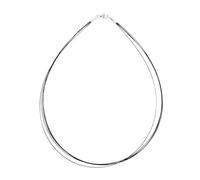 Halsreif OSTSEE-SCHMUCK "Ostsee-Schmuck Halsreif Nyloncollier 5-reihig -schwarz-" Gr. 45, schwarz, Halsketten, Damen, 45cm, Edelstahl, L: 42cm (52473241-45) schwarz