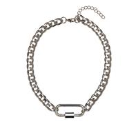 Halsreif URBAN CLASSICS "Urban Classics Unisex Fastener Necklace", silber, Halsketten, Damen, onesize, Eisen Zink, Eisen, Zink (32342029-0) silber