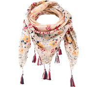 Halstuch BONPRIX, Damen, bunt (creme geblümt), Baumwolle, Modetücher, Dreieckstuch, aus Baumwolle, mit Tasseln, Casual Stil (81923715-0) creme geblümt