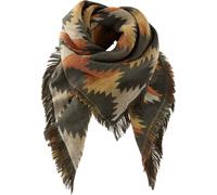 Halstuch BONPRIX, Damen, dunkeloliv, ockergold, rostbraun, Obermaterial: 50% Polyacryl, 50% Polyester, Modetücher, XXL-Form, aus Polyacryl und Polyester, mit Fransen, casual Stil (45672409-0) dunkelol