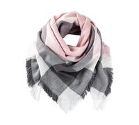 Halstuch BONPRIX, Damen, grau (grau, rosa, creme kariert), Obermaterial: 50% Polyacryl, 50% Polyester, mehrfarbig, Modetücher (10262123-0) grau, rosa, creme kariert