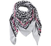 Halstuch BONPRIX, Damen, grau (grau, schwarz leo bedruckt), Obermaterial: 100% Polyester, Modetücher, Tuch (71599605-0) grau, schwarz leo bedruckt