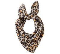 Halstuch LAURA SCOTT, Damen, beige (beige, braun), Satin, Polyester, Animalmuster, bedruckt, leicht durchscheinend, leicht glänzend, leicht transparent, Modetücher, mit trendigem Allover-Leopard-Muste