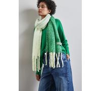 Halstuch STREET ONE, Damen, Gr. onesize, grün (vibrant grün), Stoff, 100% Polyester, mehrfarbig, Modetücher, mit Fransenkante (55384018-0) vibrant grün