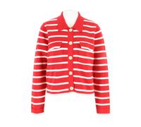 Halsüberkopf Accessoires - Strickjacke Streifen rot - Gr. - xl