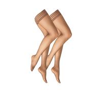 Halterlose Feinstrümpfe CAMANO, Damen, Gr. L/XL, beige (make up), Materialmix, unifarben, elastisch, Socken, seidig, matter Effekt, druckfreier Bund (88769328-L) make up