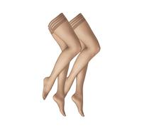 Halterlose Feinstrümpfe CAMANO, Damen, Gr. S/M, beige (alabaster), Materialmix, elastisch, Socken, seidig, matter Effekt, druckfreier Bund (71093928-S) alabaster