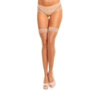 Halterlose Feinstrümpfe GLAMORY "Allure", Damen, Gr. 44-46, beige, Materialmix, unifarben, Socken röße 60/62, Plus Size (92080148-44) beige