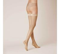 Halterlose Feinstrümpfe KUNERT "Halterloser Raffinesse Net", Damen, Gr. S, beige (puder 3550), Obermaterial: 75% Polyamid PA. 25% Elasthan EL., Socken (81342125-S) puder 3550