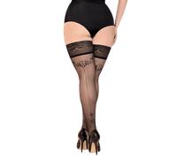 Halterlose Strümpfe mit Muster Plus Size Ballerina 5XL-6XL