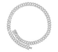 Halukakah Diamant Goldkette für Männer Iced Out,20MM Rhombus Blitz Platin Weißgold Finish Halskette 60cm,Voll Cz Diamant Schnitt Zinken-Set,Geschenk für Ihn